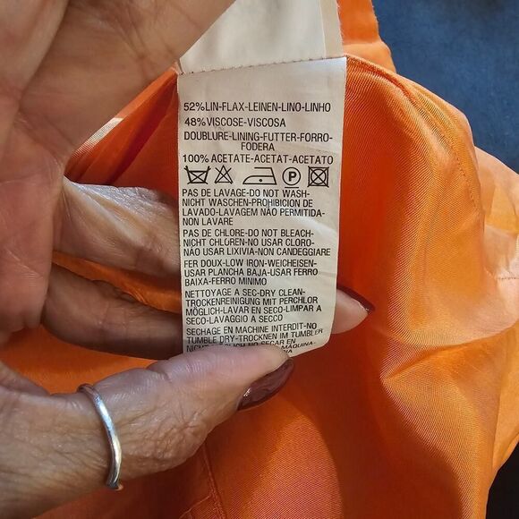 NWOT Kookai Women's Orange Linen Blazer Size 42 - Picture 6 of 6